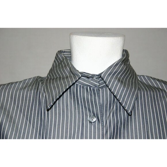 Espirit De Corp Women's Blouse Gray Size M Long Sleeves Collar Cuffs Buttons - Picture 2 of 7